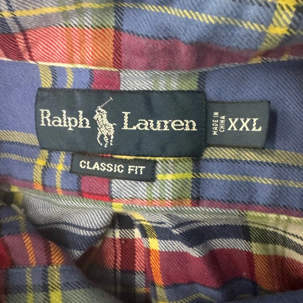 Polo Ralph Lauren‎ Mens XXL Classic Fit Plaid Button Down Shirt Blue Multi Color
